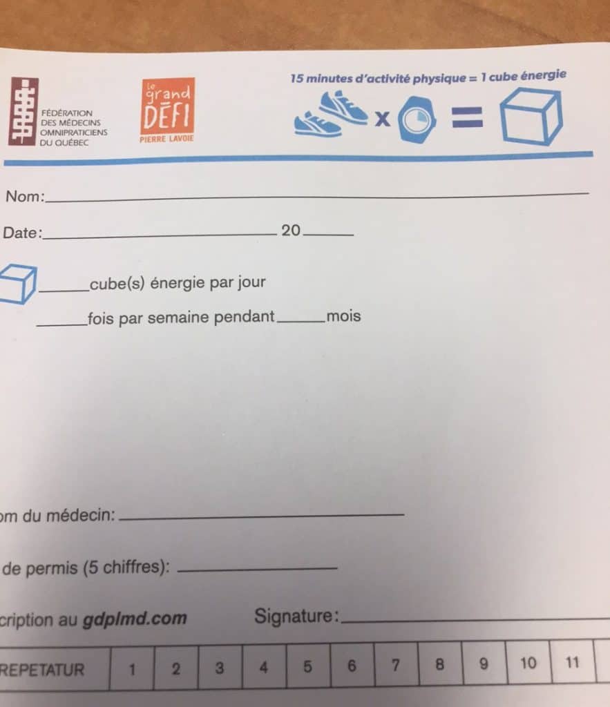 prescription activité physique